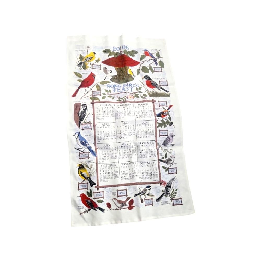 2006 Song Bird's Feast Calendar Tea Towel